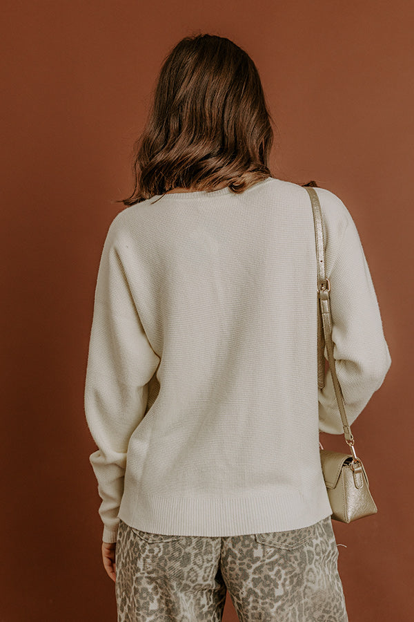 Cozy Vibes Waffle Knit Top in French Vanilla Image - 4