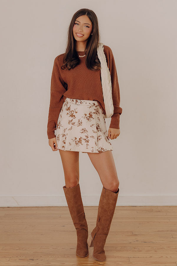 Cozy Vibes Waffle Knit Top in Chocolate Image - 2