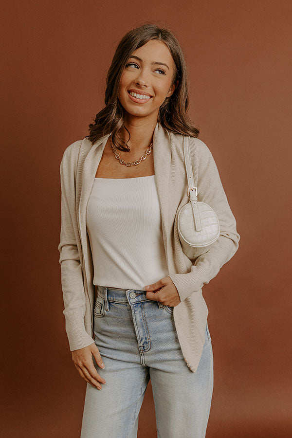 Cozy Hour Wrap Sweater Top in Oatmeal