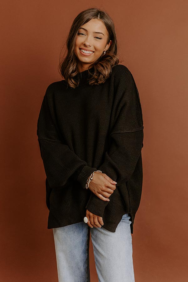 Full Of Warmth Tunic Sweater In Black Image - 3