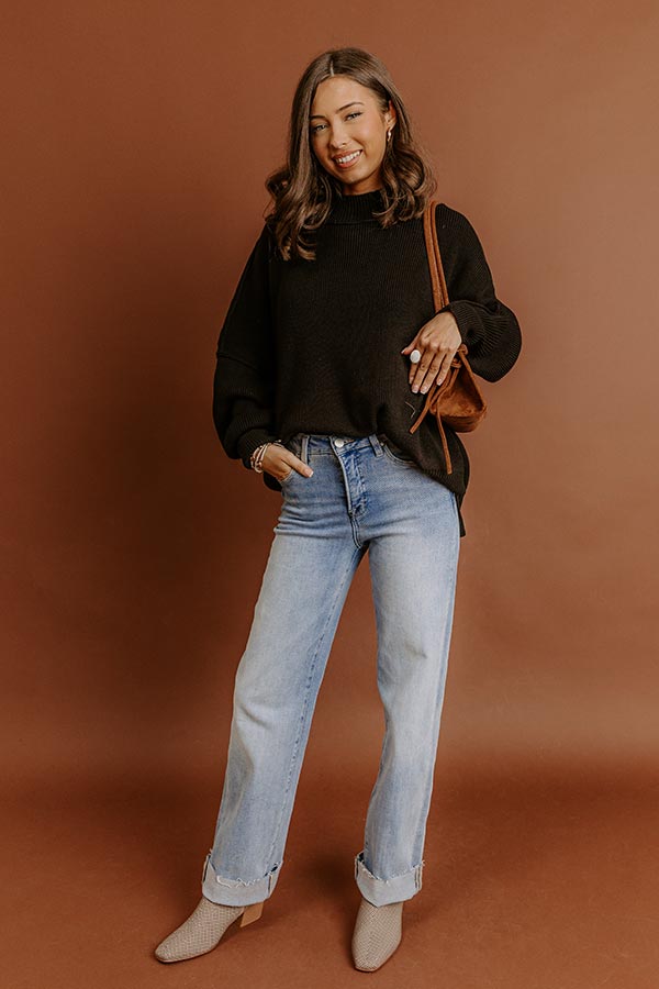 Full Of Warmth Tunic Sweater In Black Image - 2