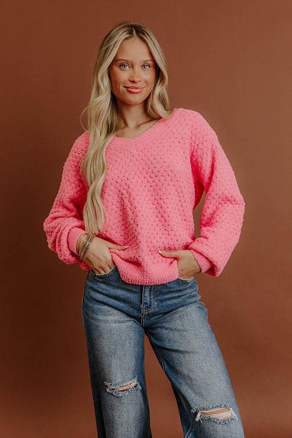Serene Energy Pointelle Knit Sweater Image - 4