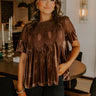 Delicate Daze Velvet Top in Chocolate Image - 1
