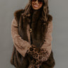 Midnight In France Faux Fur Vest in Chestnut Image - 1