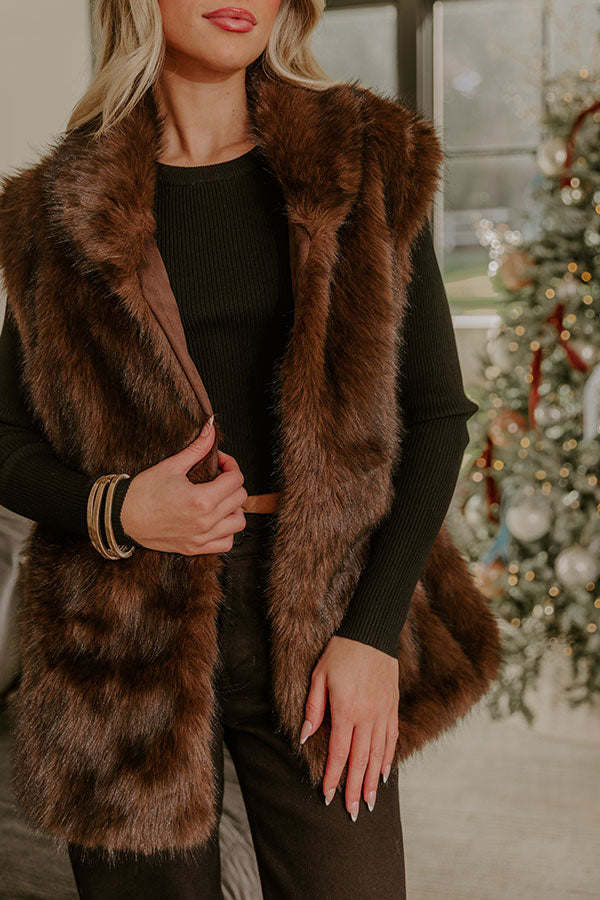 Midnight In France Faux Fur Vest In Chestnut M / Chestnut Midnight In France Faux Fur Vest In Chestnut M / Chestnut