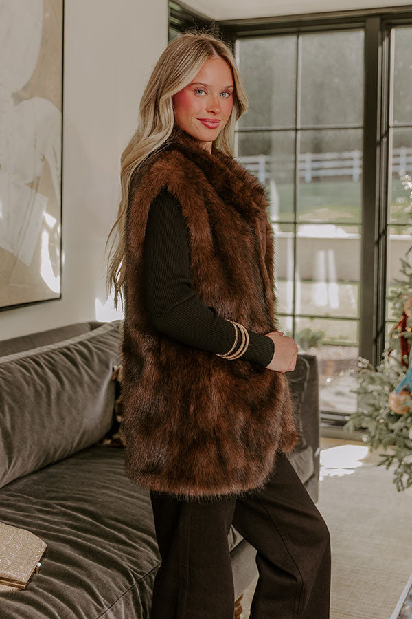 Midnight In France Faux Fur Vest In Chestnut M / Chestnut Midnight In France Faux Fur Vest In Chestnut M / Chestnut