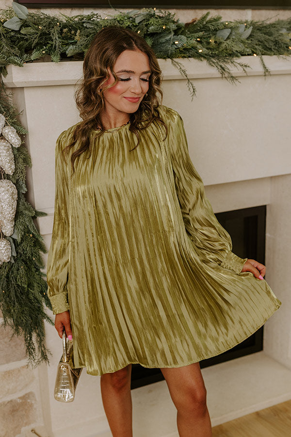 Toast To Fabulous Satin Pleated Mini Dress in Chartreuse S / Chartreuse Toast To Fabulous Satin Pleated Mini Dress in Chartreuse S / Chartreuse