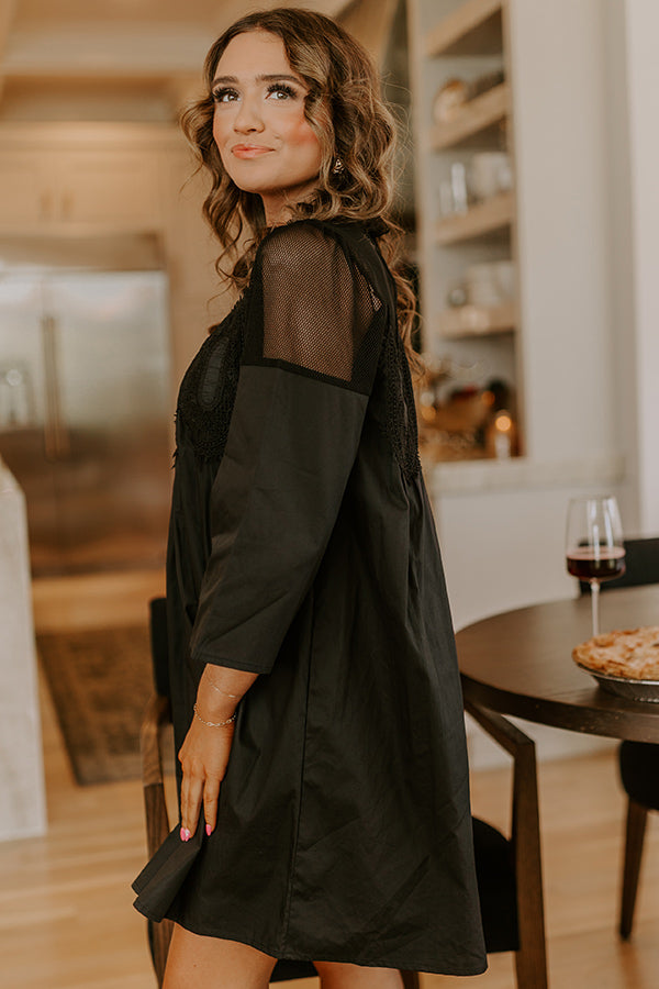 Chic Agenda Lace Applique Mini Dress in Black S / Black Chic Agenda Lace Applique Mini Dress in Black S / Black