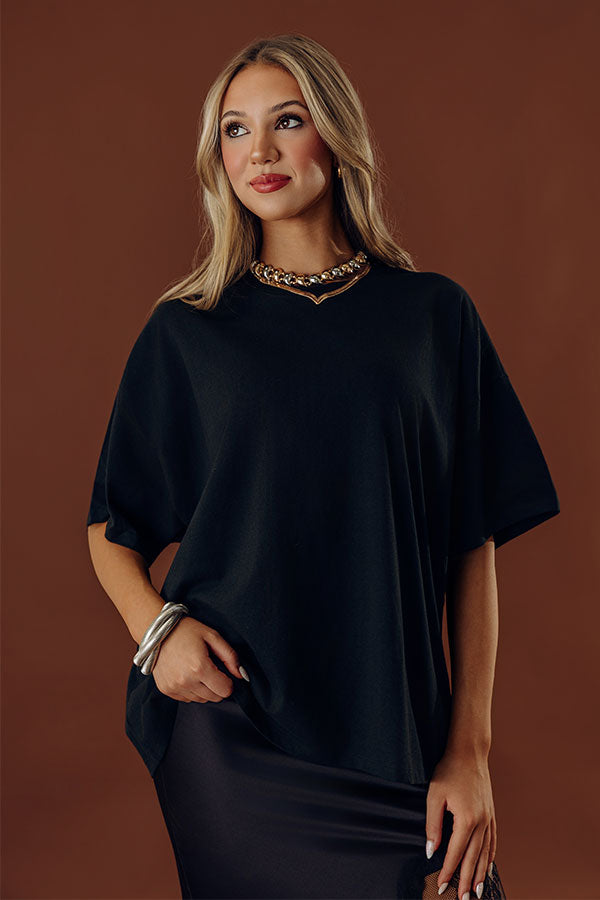 Ever So Effortless Oversized Tee in Black Image - 2