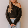 Comfy and Chic Asymmetrical Sweater Top in Black Image - 1