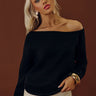 Comfy and Chic Asymmetrical Sweater Top in Black Image - 1