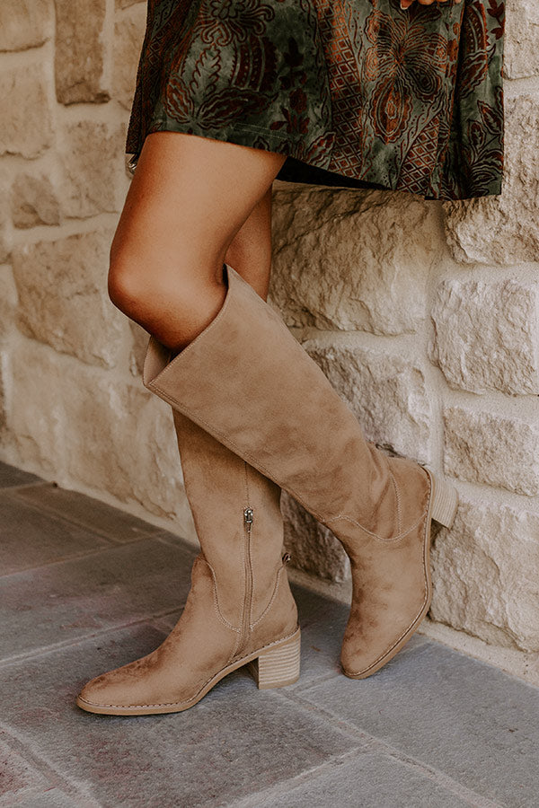The Juno Faux Suede Knee High Boot