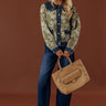 Central Park Leaves Jacquard Denim Jacket in Olive Image - 1