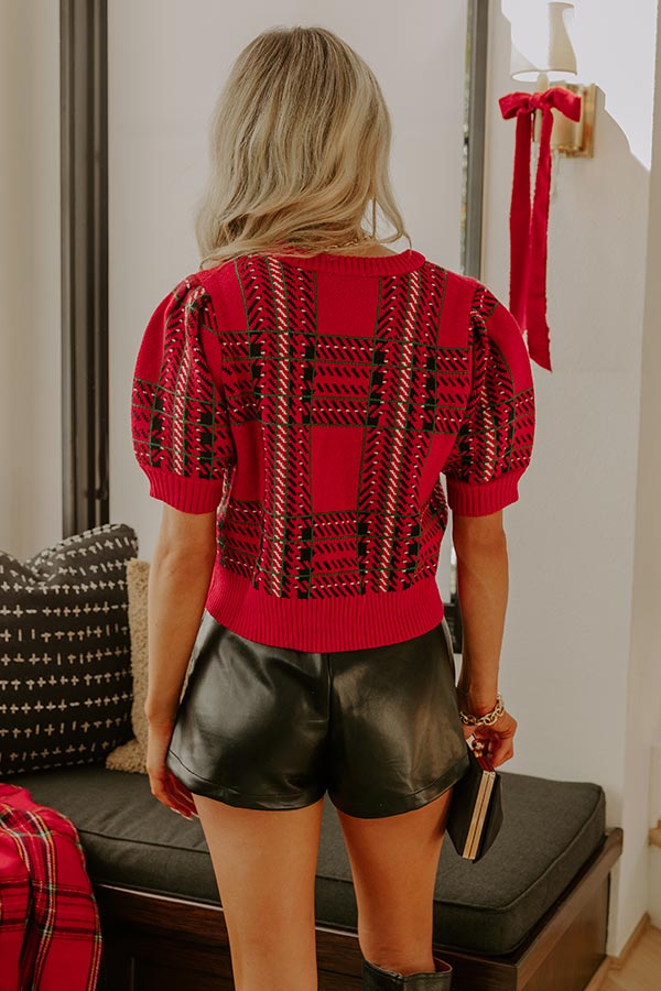 Holiday Crush Plaid Sweater Top – Impressions Online Boutique