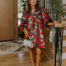 Polished And Poised Floral Jacquard Mini Dress in Black Image - 1