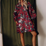Polished And Poised Floral Jacquard Mini Dress in Black Image - 1