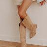 The Tess Faux Suede Cowboy Boot in Iced Latte Image - 1