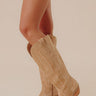 The Tess Faux Suede Cowboy Boot in Iced Latte Image - 1