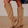 The Tess Faux Suede Cowboy Boot in Iced Latte Image - 1