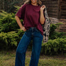 Ever So Effortless Oversized Tee in Windsor Wine Image - 1