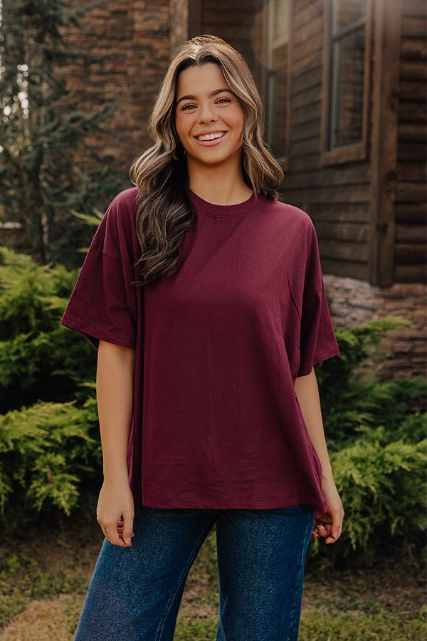 Ever So Effortless Oversized Tee in Windsor Wine Image - 2