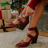 The Charlotte Faux Leather Heel in Merlot Image - 1