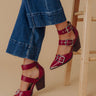 The Charlotte Faux Leather Heel in Merlot Image - 1
