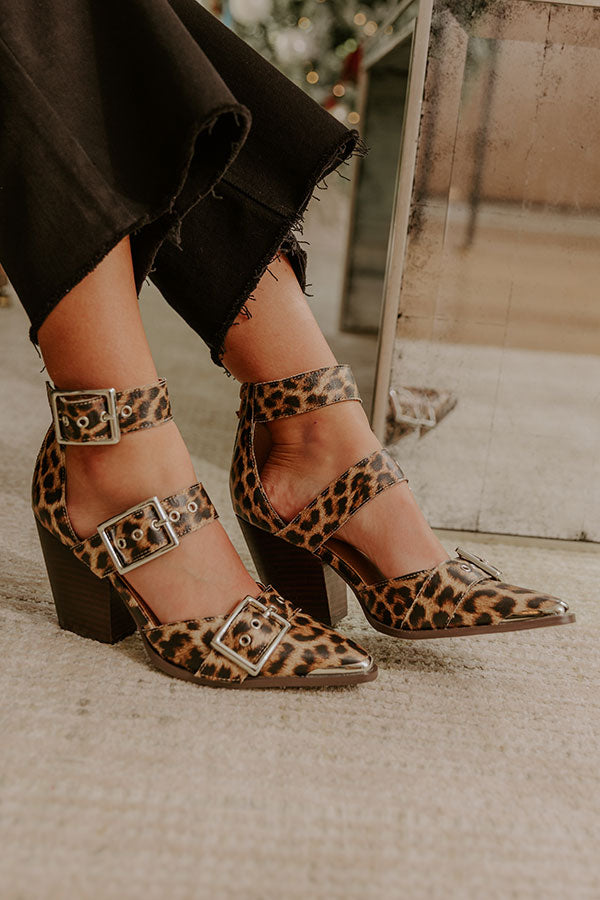 The Charlotte Faux Leather Heel in Leopard