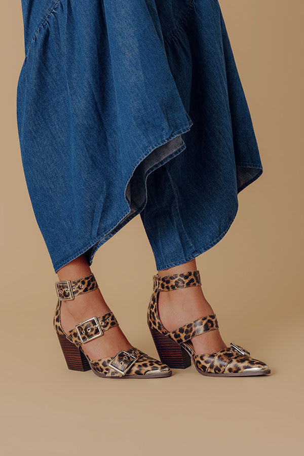 The Charlotte Faux Leather Heel in Leopard