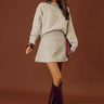 Upper East Views High Waist Knit Mini Skirt in Stone Image - 1