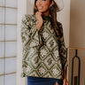 Polished Comfort Knit Sweater Top in Olive Image - 1