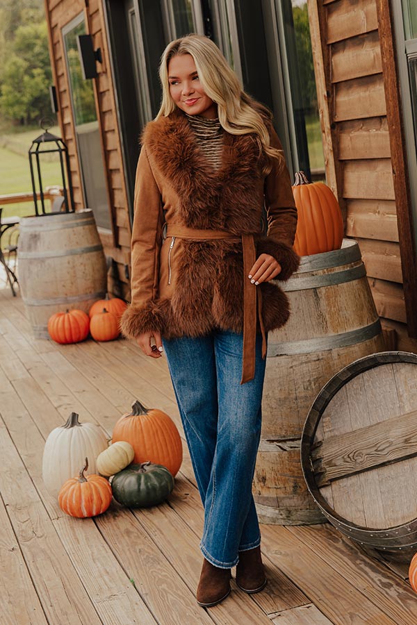Weekend in London Faux Suede Coat Image - 1