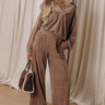 Warm Welcome High Waist Chenille Knit Pants in Mocha Image - 1