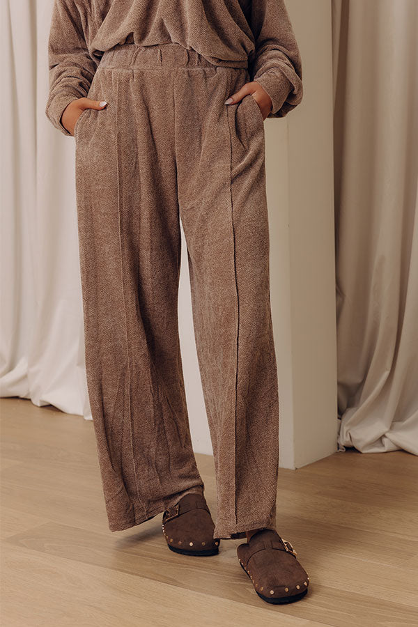 Warm Welcome High Waist Chenille Knit Pants in Mocha Image - 2