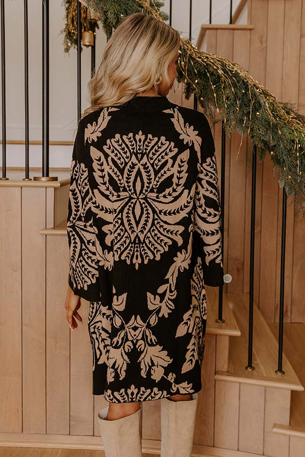 Uptown Charm Knit Sweater Mini Dress in Black Image - 4