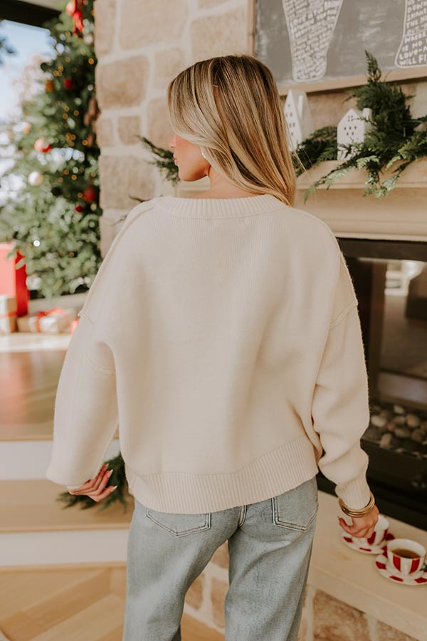 Nutcracker Nights Cross Stitch Embroidered Knit Sweater Image - 5