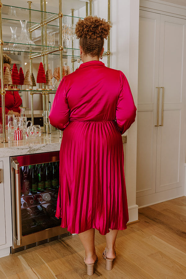 wine pleated dress Clothing : Midi Dresses : 'Beau' Wine Pleated Maxi Dress