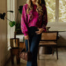 Fall In The City Floral Knit Sweater Image - 1