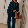 Warm Welcome High Waist Chenille Knit Pants in Hunter Green Image - 1