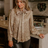 Candlelight Toast Metallic Front Tie Top Image - 1