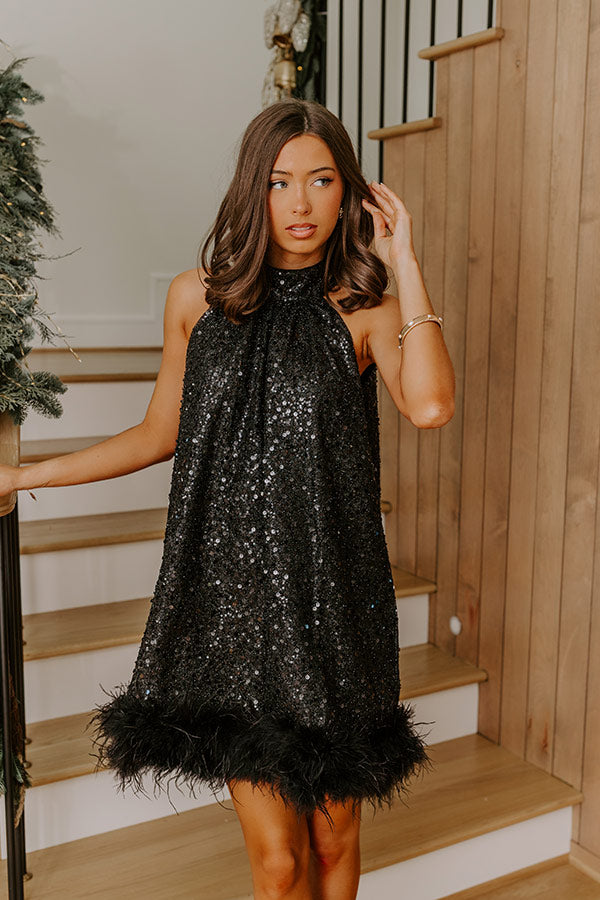 Midnight Toast Sequin Mini Dress L / Black Midnight Toast Sequin Mini Dress L / Black