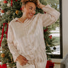 Calm Energy Satin Pajama Top in Champagne Curves Image - 1