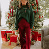 The Trixie High Waist Wide Leg Pants in Merlot Image - 1