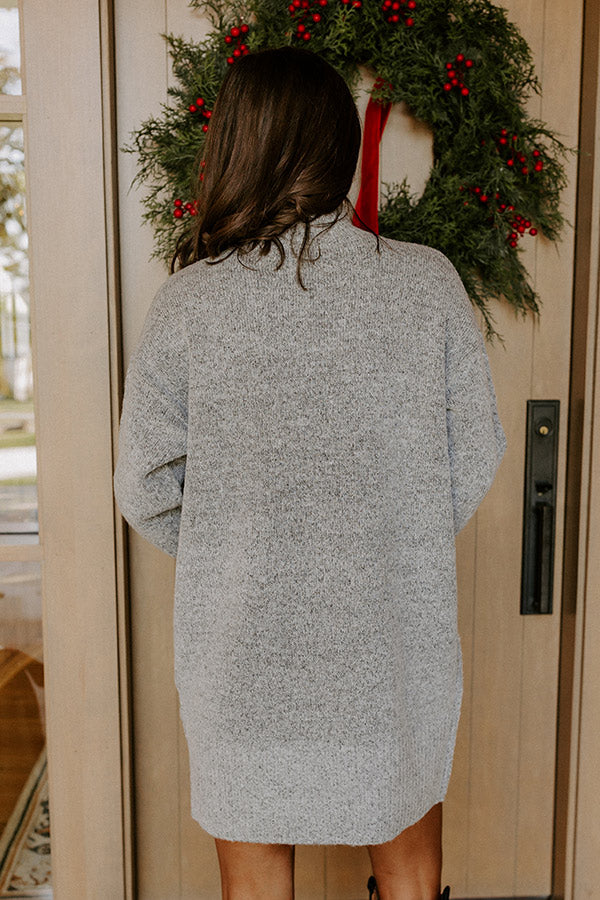 Cozy Cues Knit Sweater Mini Dress in Grey S / Grey Cozy Cues Knit Sweater Mini Dress in Grey S / Grey