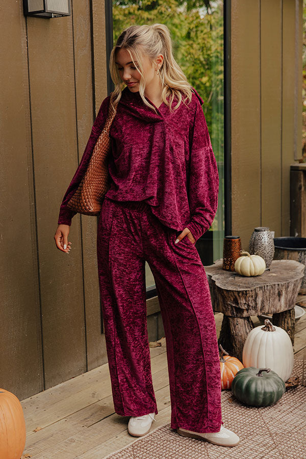 Warm Welcome Chenille Knit Sweatshirt in Merlot Image - 2