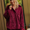 Warm Welcome Chenille Knit Sweatshirt in Merlot Image - 1