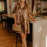 Champagne Chic Floral Satin Mini Dress Image - 1