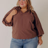 Dinner In Soho Scalloped Top in Mocha Curves Image - 1