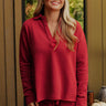 Cozy Cues Sweatshirt in Crimson Image - 1