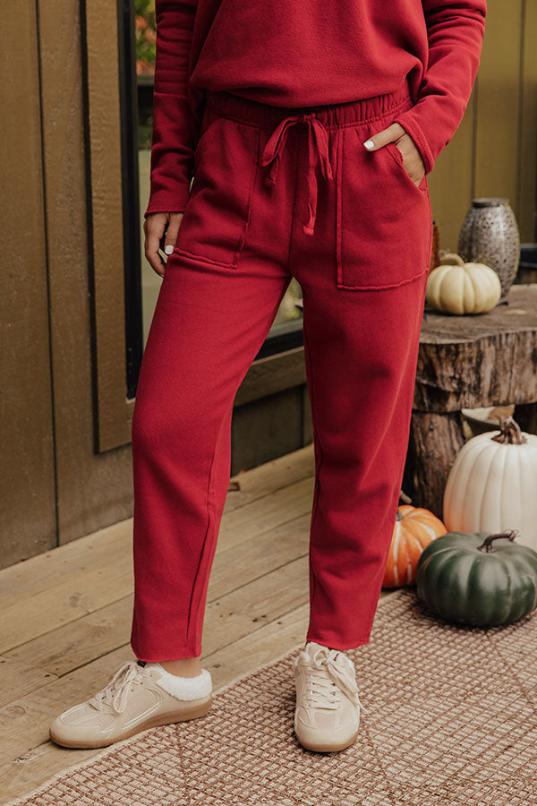 Cozy Cues High Waist Tapered Terry Pants Image - 2